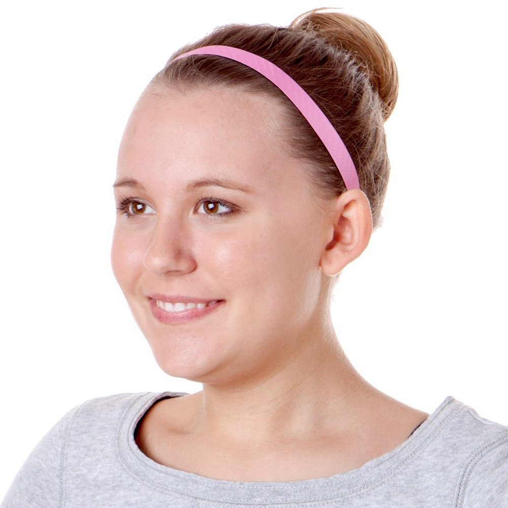 Hipsy Adjustable & No Slip Pink Skinny Tech Sports Headband